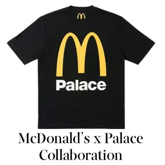 PALACE x McDONALDS - NWT - M Sz LARGE & MEDIUM. Short-Sleeve Logo Tee in Black. - Picture 1 of 10